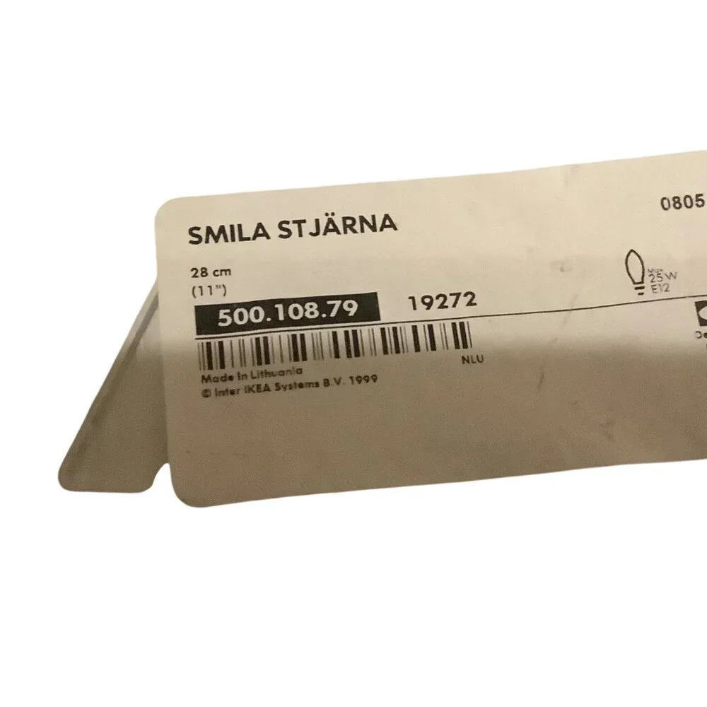 Ikea Smila Stjärna Star-Shaped Wall Lamp 28 Cm Blue Plastic Childrens Room Light